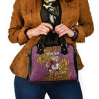 Personalised Brisbane Broncos Shoulder Handbag Polynesian Tribal Pattern With Rugby Horse Mascot Art