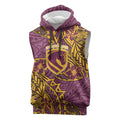 Personalised Brisbane Broncos Sleeveless Hoodie Polynesian Tribal Pattern With Rugby Horse Mascot Art