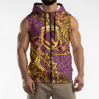 Personalised Brisbane Broncos Sleeveless Zip Hoodie Polynesian Tribal Pattern With Rugby Horse Mascot Art