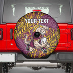 Personalised Brisbane Broncos Spare Tire Cover Polynesian Tribal Pattern With Rugby Horse Mascot Art