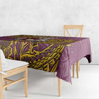 Personalised Brisbane Broncos Tablecloth Polynesian Tribal Pattern With Rugby Horse Mascot Art