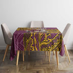 Personalised Brisbane Broncos Tablecloth Polynesian Tribal Pattern With Rugby Horse Mascot Art