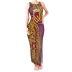 Personalised Brisbane Broncos Tank Maxi Dress Polynesian Tribal Pattern With Rugby Horse Mascot Art