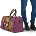 Personalised Brisbane Broncos Travel Bag Polynesian Tribal Pattern With Rugby Horse Mascot Art