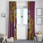 Personalised Brisbane Broncos Window Curtain Polynesian Tribal Pattern With Rugby Horse Mascot Art