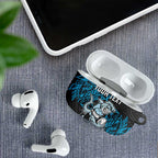 Personalised Cronulla-Sutherland Sharks AirPods Case Polynesian Tribal Pattern With Rugby Shark Mascot Art