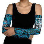 Personalised Cronulla-Sutherland Sharks Arm Sleeves Polynesian Tribal Pattern With Rugby Shark Mascot Art