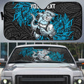 Personalised Cronulla-Sutherland Sharks Auto Sun Shade Polynesian Tribal Pattern With Rugby Shark Mascot Art