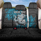 Personalised Cronulla-Sutherland Sharks Back Car Seat Cover Polynesian Tribal Pattern With Rugby Shark Mascot Art