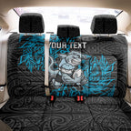 Personalised Cronulla-Sutherland Sharks Back Car Seat Cover Polynesian Tribal Pattern With Rugby Shark Mascot Art
