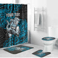 Personalised Cronulla-Sutherland Sharks Bathroom Set Polynesian Tribal Pattern With Rugby Shark Mascot Art