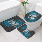 Personalised Cronulla-Sutherland Sharks Bathroom Set Polynesian Tribal Pattern With Rugby Shark Mascot Art