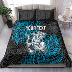 Personalised Cronulla-Sutherland Sharks Bedding Set Polynesian Tribal Pattern With Rugby Shark Mascot Art