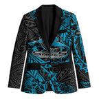 Personalised Cronulla-Sutherland Sharks Blazer Polynesian Tribal Pattern With Rugby Shark Mascot Art