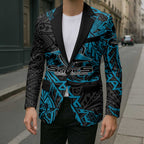 Personalised Cronulla-Sutherland Sharks Blazer Polynesian Tribal Pattern With Rugby Shark Mascot Art