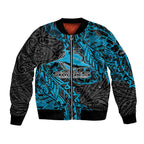 Personalised Cronulla-Sutherland Sharks Bomber Jacket Polynesian Tribal Pattern With Rugby Shark Mascot Art