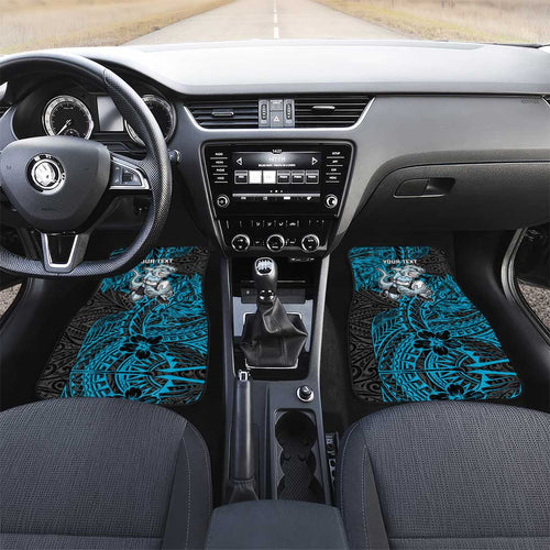 Personalised Cronulla-Sutherland Sharks Car Mats Polynesian Tribal Pattern With Rugby Shark Mascot Art