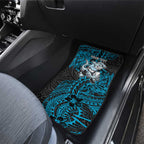 Personalised Cronulla-Sutherland Sharks Car Mats Polynesian Tribal Pattern With Rugby Shark Mascot Art