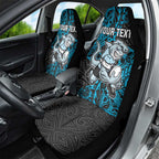 Personalised Cronulla-Sutherland Sharks Car Seat Cover Polynesian Tribal Pattern With Rugby Shark Mascot Art