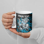Personalised Cronulla-Sutherland Sharks Ceramic Mug Polynesian Tribal Pattern With Rugby Shark Mascot Art