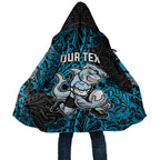 Personalised Cronulla-Sutherland Sharks Cloak Polynesian Tribal Pattern With Rugby Shark Mascot Art