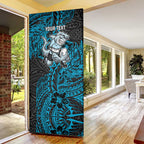 Personalised Cronulla-Sutherland Sharks Door Cover Polynesian Tribal Pattern With Rugby Shark Mascot Art