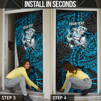 Personalised Cronulla-Sutherland Sharks Door Cover Polynesian Tribal Pattern With Rugby Shark Mascot Art