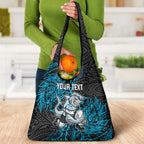Personalised Cronulla-Sutherland Sharks Grocery Bag Polynesian Tribal Pattern With Rugby Shark Mascot Art