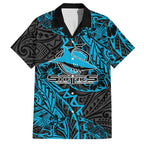 Personalised Cronulla-Sutherland Sharks Hawaiian Shirt Polynesian Tribal Pattern With Rugby Shark Mascot Art