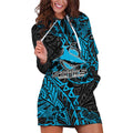 Personalised Cronulla-Sutherland Sharks Hoodie Dress Polynesian Tribal Pattern With Rugby Shark Mascot Art