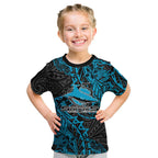 Personalised Cronulla-Sutherland Sharks Kid T Shirt Polynesian Tribal Pattern With Rugby Shark Mascot Art