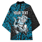 Personalised Cronulla-Sutherland Sharks Kimono Polynesian Tribal Pattern With Rugby Shark Mascot Art