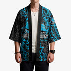 Personalised Cronulla-Sutherland Sharks Kimono Polynesian Tribal Pattern With Rugby Shark Mascot Art