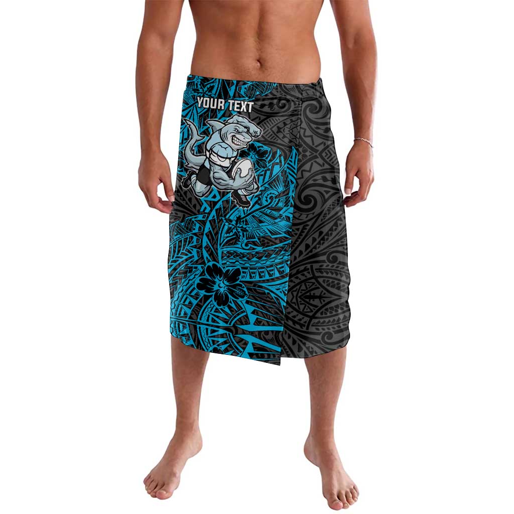 Personalised Cronulla-Sutherland Sharks Lavalava Polynesian Tribal Pattern With Rugby Shark Mascot Art