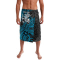 Personalised Cronulla-Sutherland Sharks Lavalava Polynesian Tribal Pattern With Rugby Shark Mascot Art