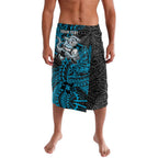Personalised Cronulla-Sutherland Sharks Lavalava Polynesian Tribal Pattern With Rugby Shark Mascot Art