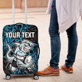 Personalised Cronulla-Sutherland Sharks Luggage Cover Polynesian Tribal Pattern With Rugby Shark Mascot Art