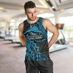 Personalised Cronulla-Sutherland Sharks Men Tank Top Polynesian Tribal Pattern With Rugby Shark Mascot Art