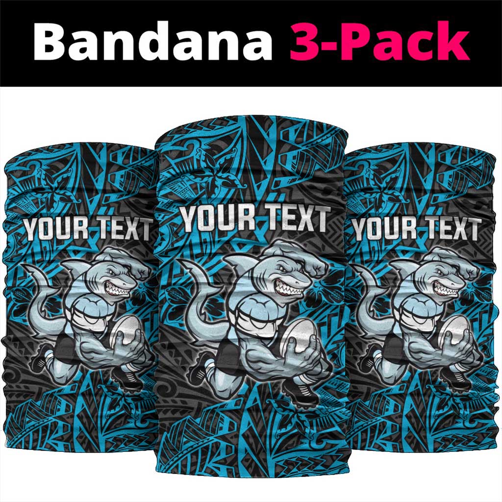 Personalised Cronulla-Sutherland Sharks Neck Gaiter Polynesian Tribal Pattern With Rugby Shark Mascot Art