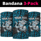 Personalised Cronulla-Sutherland Sharks Neck Gaiter Polynesian Tribal Pattern With Rugby Shark Mascot Art