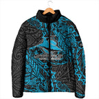 Personalised Cronulla-Sutherland Sharks Padded Jacket Polynesian Tribal Pattern With Rugby Shark Mascot Art
