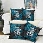 Personalised Cronulla-Sutherland Sharks Pillow Cover Polynesian Tribal Pattern With Rugby Shark Mascot Art
