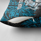 Personalised Cronulla-Sutherland Sharks Pillow Cover Polynesian Tribal Pattern With Rugby Shark Mascot Art
