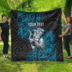 Personalised Cronulla-Sutherland Sharks Quilt Polynesian Tribal Pattern With Rugby Shark Mascot Art