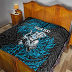 Personalised Cronulla-Sutherland Sharks Quilt Polynesian Tribal Pattern With Rugby Shark Mascot Art
