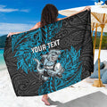 Personalised Cronulla-Sutherland Sharks Sarong Polynesian Tribal Pattern With Rugby Shark Mascot Art