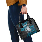 Personalised Cronulla-Sutherland Sharks Shoulder Handbag Polynesian Tribal Pattern With Rugby Shark Mascot Art