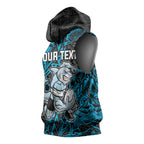 Personalised Cronulla-Sutherland Sharks Sleeveless Hoodie Polynesian Tribal Pattern With Rugby Shark Mascot Art