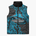Personalised Cronulla-Sutherland Sharks Sleeveless Puffer Jacket Polynesian Tribal Pattern With Rugby Shark Mascot Art