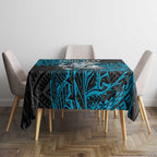 Personalised Cronulla-Sutherland Sharks Tablecloth Polynesian Tribal Pattern With Rugby Shark Mascot Art